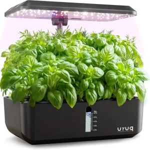 hydroponics growing system indoor garden 12 pods indoor gardening system with led grow light height adjustable plants germination kit quiet smart pump – hydroponic planter fresh harvest black