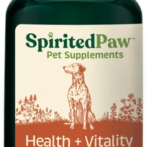 health + vitality for dogs – pet supplement for immune system, coat, liver health & more – dog multifunctional support with choline, calcium, zinc, & vitamins d and a – 90 chewable wafers