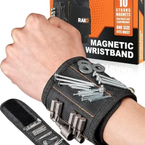 rak magnetic wristband for holding screws, nails and drill bits for men – made from premium ballistic nylon with lightweight powerful magnets for dad, husband, grandpa, handyman